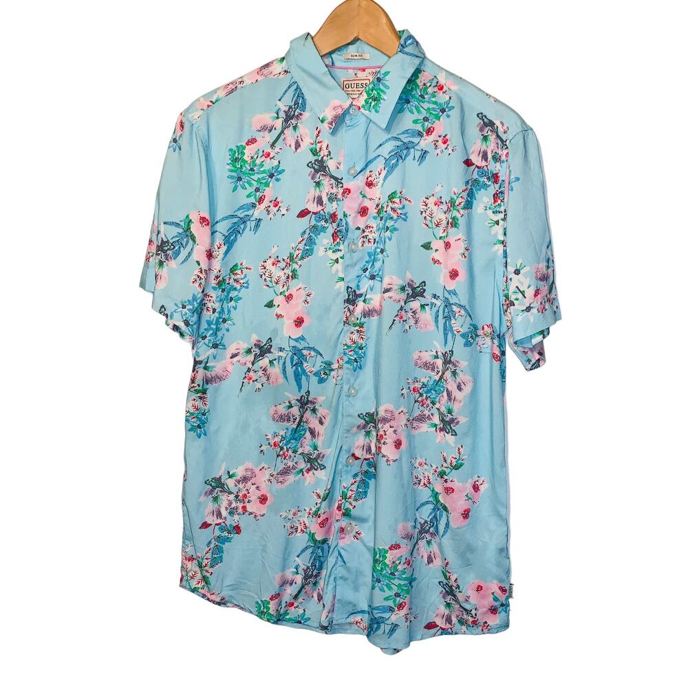 Guess Challis orchid shirt slim fit sz Small